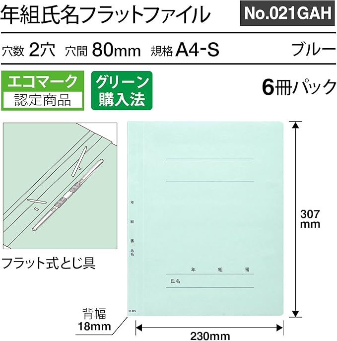 Plus Flat File, Year-Round Name Flat File, A4, Blue, 6 Pack 79-595 x 2