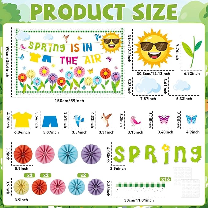 Spring Bulletin Board Classroom Decorations 3D Spring Butterfly Flower Bulletin Board Floral Photo Craft Cutouts for School Classroom Chalkboard Blackboard Kindergarten Home Office Supplies