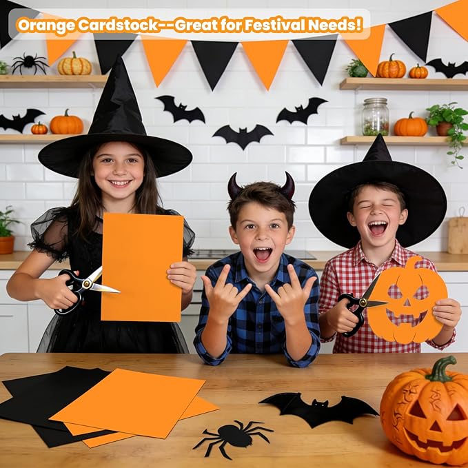 Orange Cardstock Paper 8.5 x 11 Card Stock,Orange Paper 200GSM 8.5x11 Printer Paper, 40 Sheets Bright Orange Construction Paper for Halloween Card Making, Art, Drawing,Tags, Invitations, DIY Cards