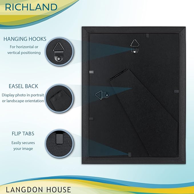 Langdon House 5x7 Black Picture Frame - Distinguished Edging for Classic Style - Richland Collection