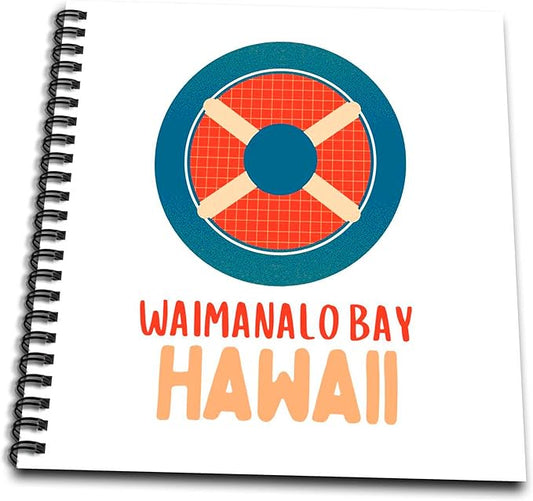 Drawing Book 8 x 8 inch - Waimanalo Bay Hawaii Travel Prints Remembrance Gift 3dRose - Rosette - Hawaii Beach