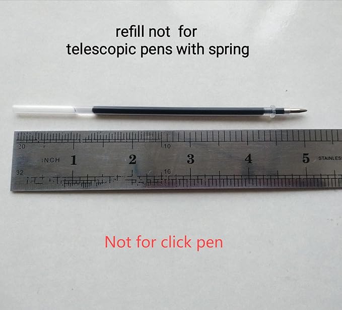 Gel Ink Pens Refills Black,50 Pack Gel Refills for Pens,0.5 mm Pen Refill 5 Inch/130mm,Send 2 Extra Pens,Ink Non Bleeding Through,Smooth Writing