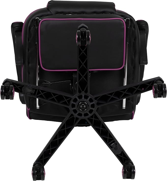 Flash Furniture X40 Gaming Chair Racing Ergonomic Computer Chair with Fully Reclining Back/Arms, Slide-Out Footrest, Massaging Lumbar - Black/Purple