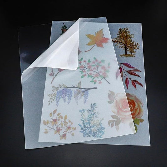 Printable Vellum Sticker Paper for Inkjet & Laser Printer - 25 Sheets 8.5"x11" Full Sheet - Translucent Frosted Matte, Aesthetic Tracing Paper for Scrapbooking, Planners, Bullet Journal, DIY Crafts