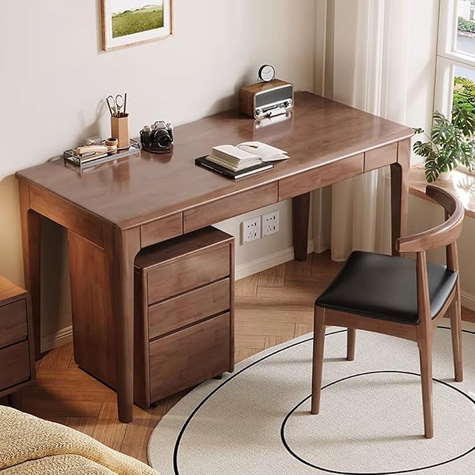 Writing Study Computer Desks with Drawer,Farmhouse Executive Desk with Storage,Modern Wood Home Office Desk for Study, Living Room, Bedroom,B,100 * 40cm
