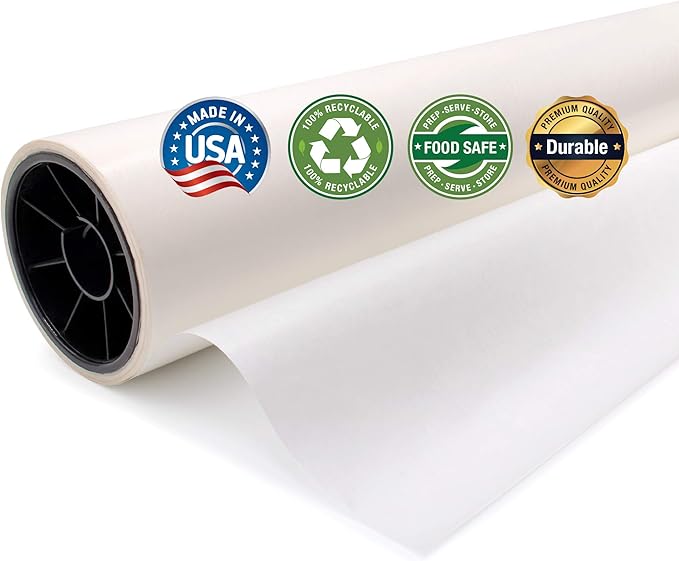 Glassine Paper 36" x 60' Premium Acid-Free Neutral pH. Archival Safe, Translucent, Grease-and Moisture-Resistant. Protect Artwork, Photos, documents, and Safe Food Wrapping. The Paper Factory LLC