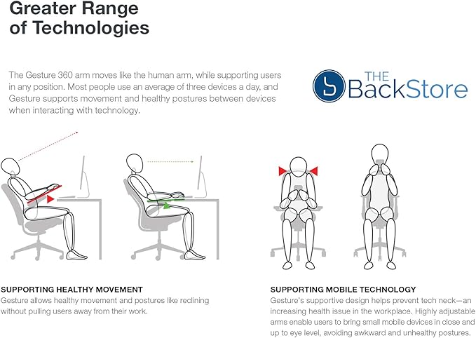 Steelcase Gesture Office Desk Chair with Headrest in Elmosoft Genuine True Blue L746 Leather Plus Lumbar Support Low Platinum Metallic Frame with Seagull Seat/Back Merle Arms (Light/Light)