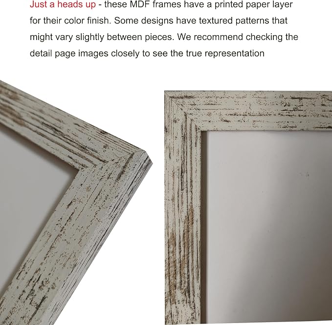 LUCKYLIFE Picture Frame Set 10-Pack, Gallery Wall Frame Collage with 8x10 5x7 4x6 Frames in Distressed White Finishes