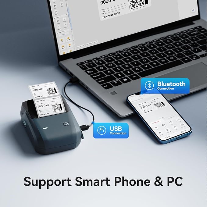 NIIMBOT B1 Label Maker with Tapes, 2 Inch Portable Thermal Label Printer for Home School Office Small Business, Address, Bakery, Crafts, Retail, Support Smartphones & PC, Dark Blue