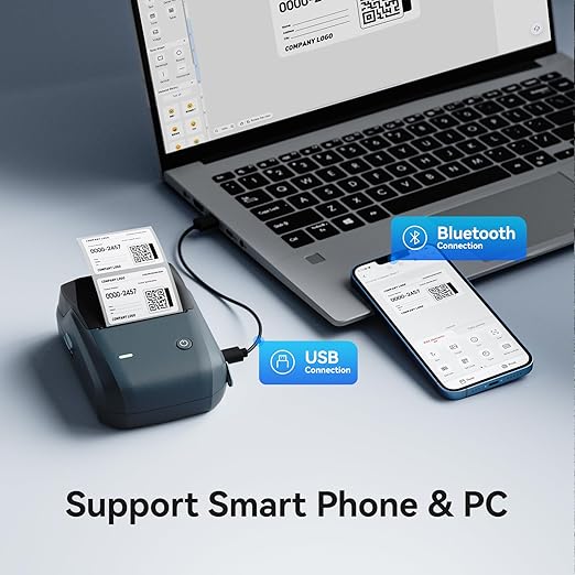 NIIMBOT B1 Label Maker with Tapes, 2 Inch Portable Thermal Label Printer for Home School Office Small Business, Address, Bakery, Crafts, Retail, Support Smartphones & PC，Dark Blue