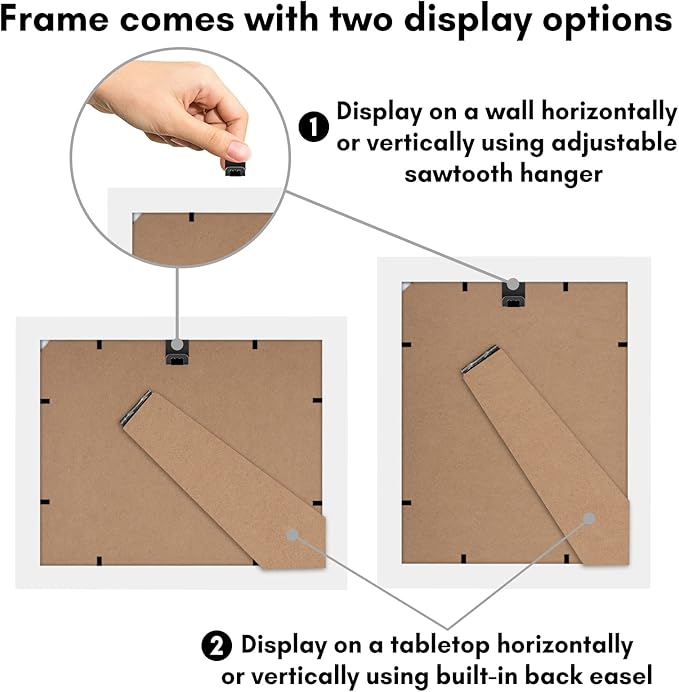 Americanflat 4x6 Double Picture Frame with Shatter-Resistant Glass - Fits Two 4x6 Photos or Use as One 8x10 Picture Frame - Signature Collection - Collage Frames for Tabletop and Wall - White