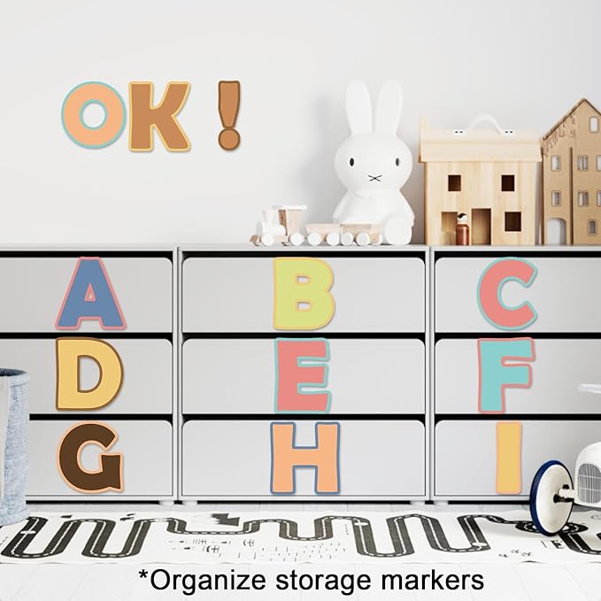 150 PCS Large 7" Bulletin Board Letters Set, Colorful Boho Classroom Alphabet Cutout Letter for Bulletin Board Display Home School, A Great Helper to Inspire Students' Learning Interest