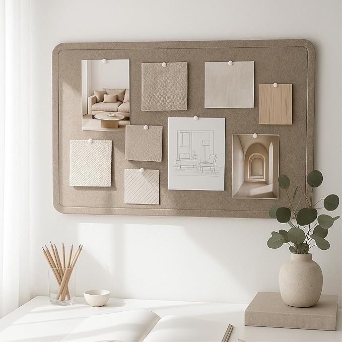 Orelle Felt Wall Bulletin Board (Mocha, 35 x 23)