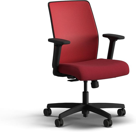 HON Ignition 2.0 Low Back Task Chair, Spectrum Mesh, Standard Synchro-Tilt Control, Office Chair with Lumbar Support, Height and Width Adjustable Arms, Black Frame, Bullseye