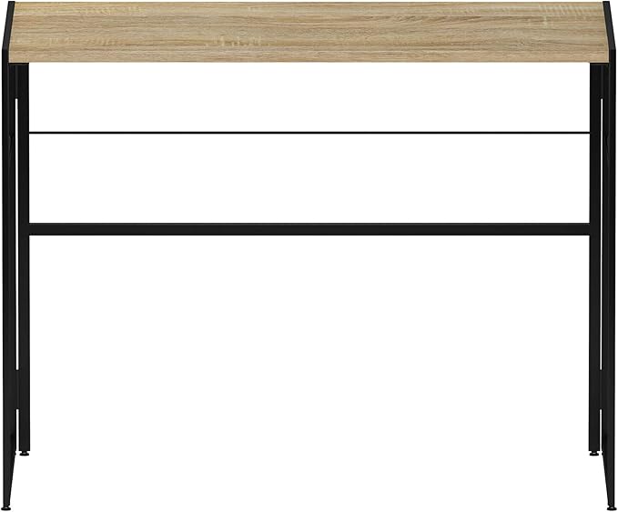Furinno Riau No Tool/No Assembly/Folding Metal Frame Computer Desk, Sonoma Oak/Black, 39 Inch