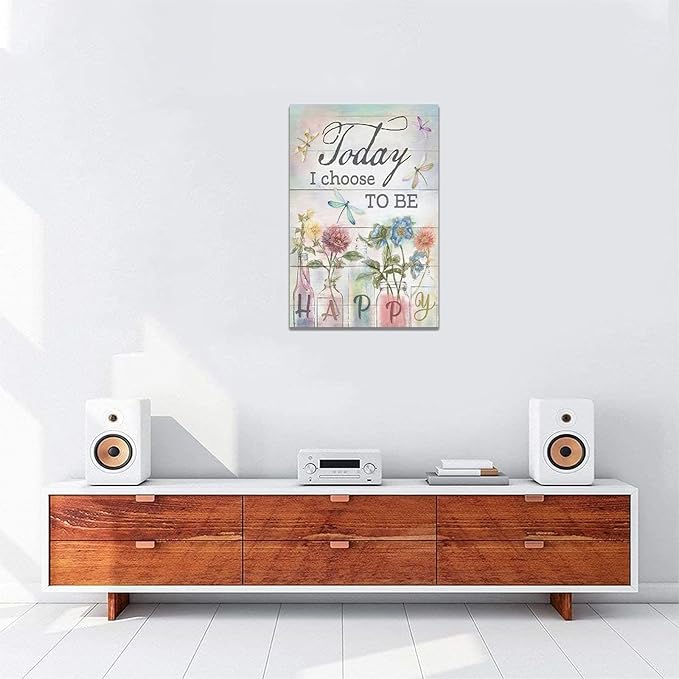 yerretin Floral Bathroom Wall Art Country Flower Dragonfly Pictures Wall Decor Rustic Canvas Print Painting Artwork Home Decorations for Bedroom Living Room Office Framed 16"x24"