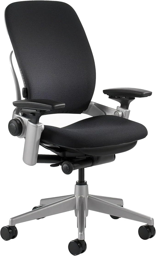 Steelcase Leap Office Chair - Ergonomic Work Chair with Wheels for Hard Flooring - Supports Unique Body Shape - with Natural Glide System & Liveback Technology - Licorice Black Fabric