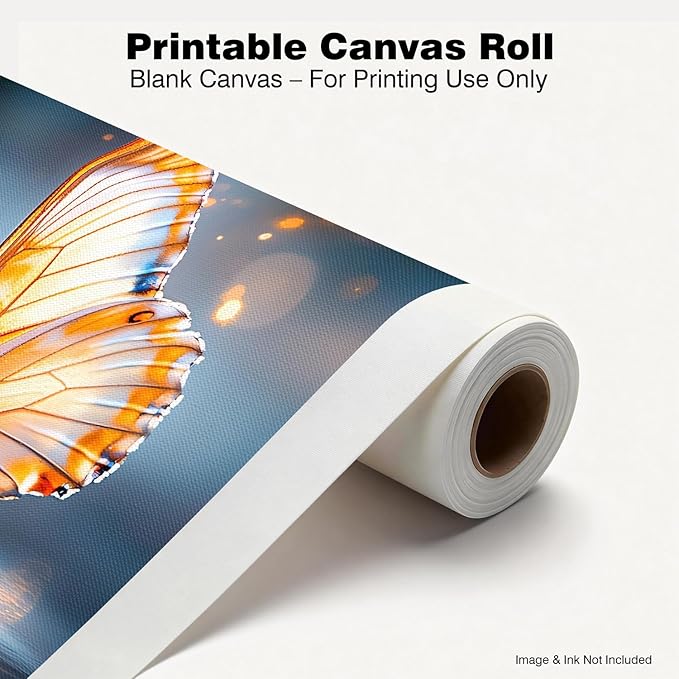 Premium Polyester Matte Canvas Roll, Waterproof Wide Format Inkjet Printer, Quick Dry, Compatible with Epson Canon HP Plotter, Photography, Archival Prints (24" x 60' 290GSM, 2 Roll)