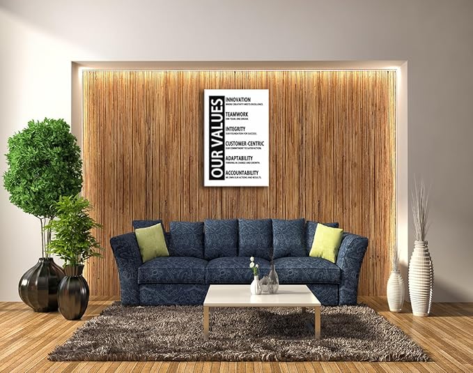 Motivational Quotes Exercise Canvas Wall Art Inspirational Our Values Print Poster Modern Inspiring Picture Painting Framed Artwork for Office Gym Company Wall Decor Ready to Hang[24''W x 36''H]
