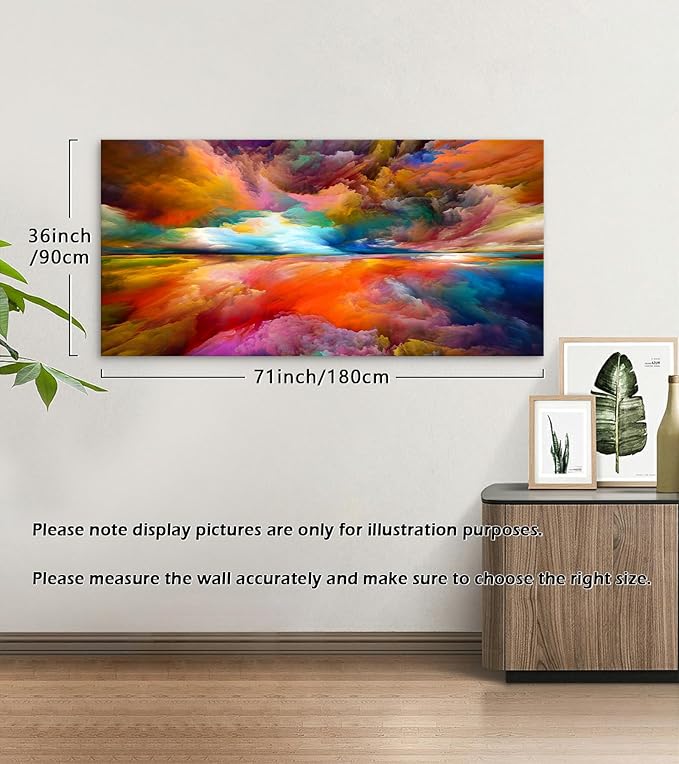 YYYYHPP YP2098 Abstract Wall Art Colorful Clouds Landscape Pictures Canvas Prints Paintings Ready to Hang for Living Room Bedroom Kitchen Home and Office Wall Decor
