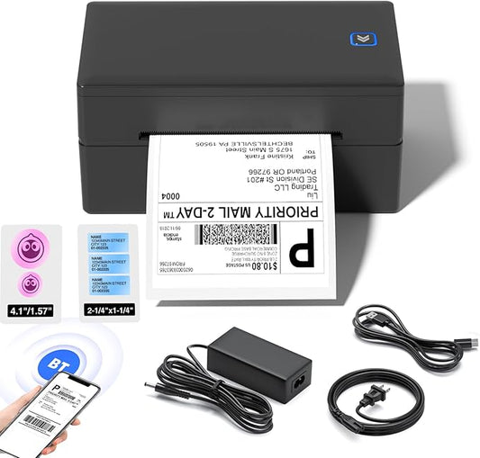 Bluetooth Thermal Shipping Label Printer for Small Business Office or Home,Wireless 4x6 Label Printer,Printers for Shipping Package, Compatible with iPhone & Android, Amazon, Shopify, USPS