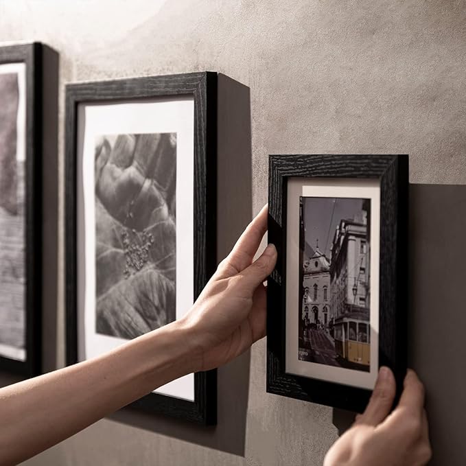 eletecpro 4x6 Picture Frames Set of 10, Picture Frame Collage Wall Decor Display 3.5x5 Photo With Mat or 4x6 without Mat, Home Decor Gallery Frame for Table Top or Wall Mounting, Black