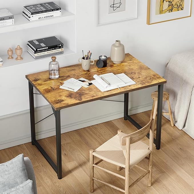 CubiCubi Computer Desk, 32 inch Small Home Office Desk for Small Spaces, Modern Simple Style for Home, Office, Study, Writing, Deep Brown