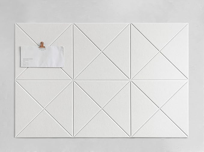 Cork Board 24 x36 Alternative - 6 Pack Felt Wall Tiles with Safe Removable Adhesive Tabs, Cork Boards for Walls Cork Board for Home Office Pin Board Tack Board - Pure White