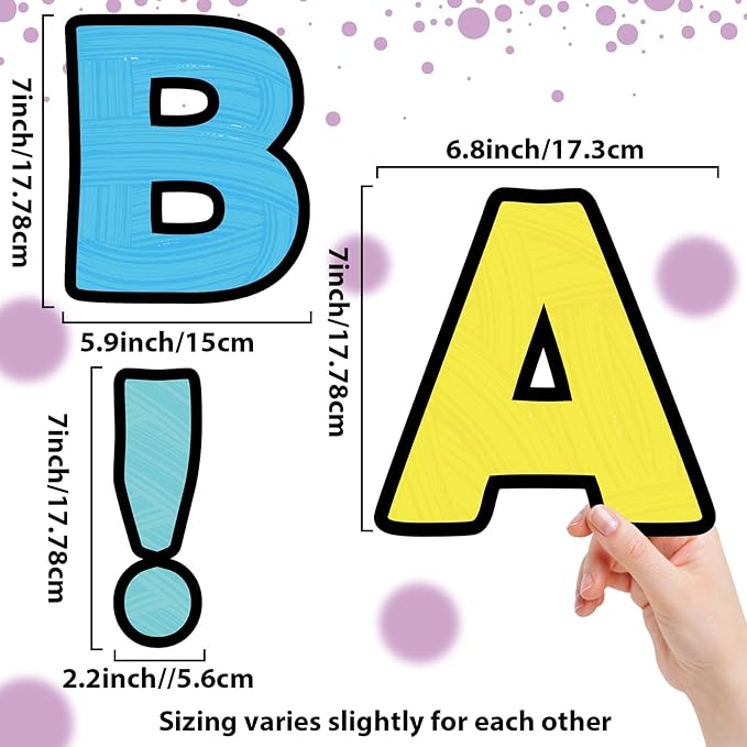 150 PCS Large 7" Font Bulletin Board Letters and Punctuation Set, Bright Pastel Color Classroom Alphabet Cutouts for Colorful Bulletin Board Display Home School, A Helper to Inspire Students' Learning