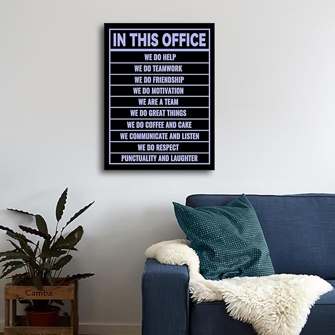 Motivational Canvas Wall Art In This Office Motivational Poster Print Quotes Positive Theme Picture Painting Wall Decor Artwork for Modern Bedroom Office Workplace Gym Ready to Hang [18''Hx24''W]