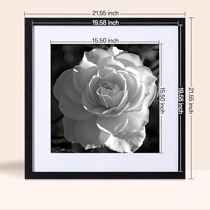 eletecpro 20x20 Picture Frames Set of 9 Classic Gallery Wall Frame Set, Displays 16x16 or 20x20 without Mat, Black Picture Frames Collage Wall Decor, Big Frames for Home Decor