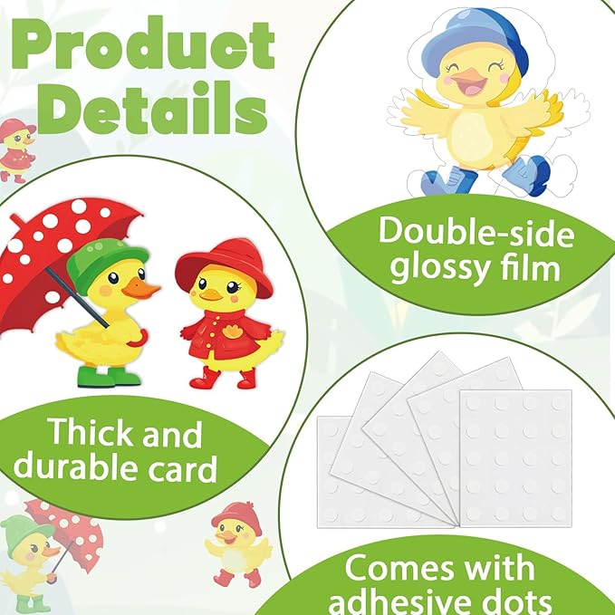 Quark Quark Spring is Back Bulletin Board Spring Bulletin Board Decorations Set Yellow Duck Rainbow Umbrella Clouds Flowers Cutouts Back to School Supplies for Classroom Home Office Wall Door Decor