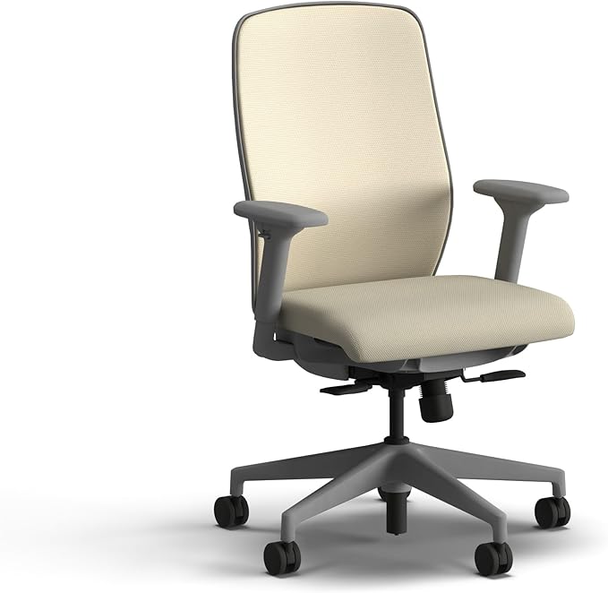 HON Nucleus Task Chair, Spectrum Mesh, Standard Synchro-Tilt Control, Office Chair with Lumbar Support, Height and Width Adjustable Arms, Titanium Frame, Linen