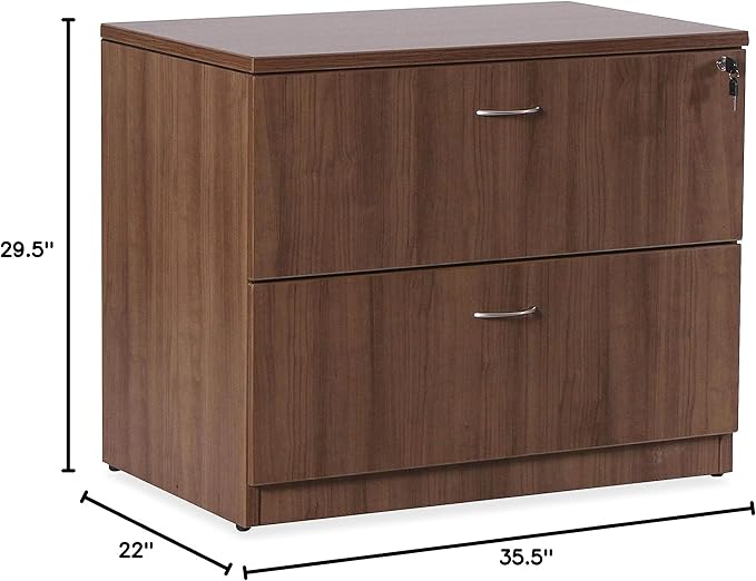 Lorell Essentials Series Walnut Laminate Lateral File