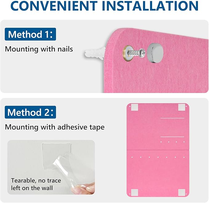 DOLLAR BOSS 3-in-1 Foldable Bulletin Board 16"x24" Vertical- Magnetic Whiteboard with Cork & Acrylic Shelves, Sound-Absorbing Felt for Home/Office/Dorm Includes Pins/Magnets (Pink)
