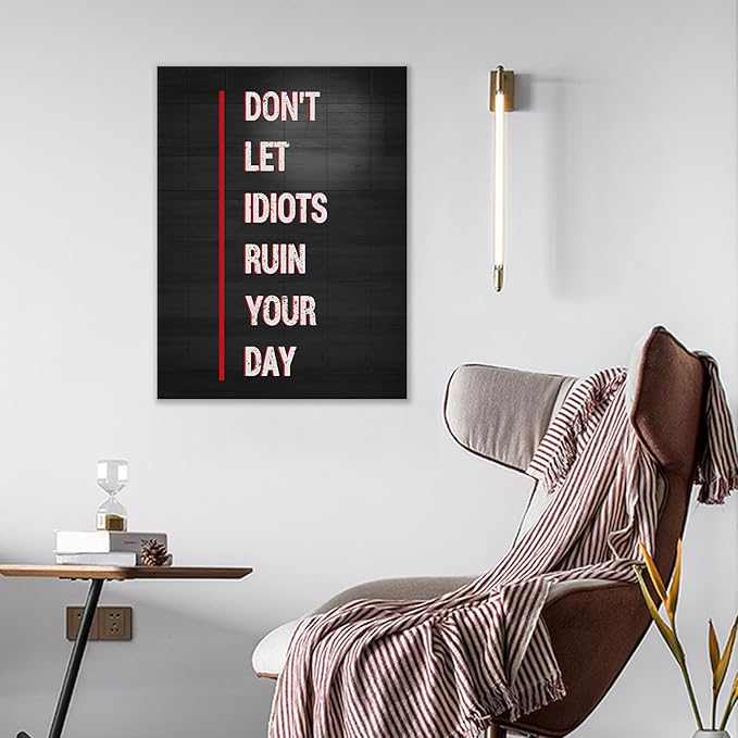 Motivational Canvas Wall Art Office Wall Decor Inspirational Entrepreneur Quotes Positive Theme Picture Painting Artwork for Modern Home Bedroom Office Workplace Stretched and Framed [18" W x 24" H]