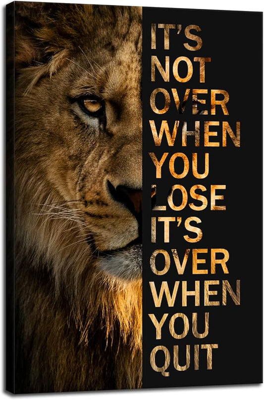 Inspirational Office Wall Art Motivational Canvas Wall Art Lion Poster Print Wall Decor Inspiring Entrepreneur Quote Paintings Picture Artwork Bedroom Home Decor Ready to Hang [24''W x 36''H]