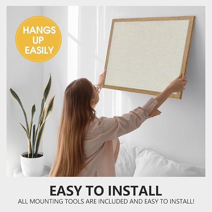 AKTOP 2-Pack Cork Board Bulletin Board with Linen 18" X 24", Large Framed Corkboard for Wall, Hanging Pin Board Picture Board for Home Office Decor, Cute Vision Board with Pushpins (Carbonized Black)
