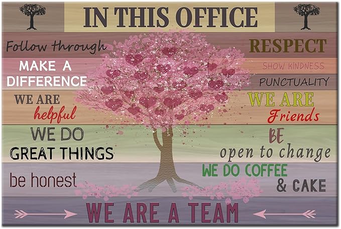 In This Office Inspirational Wall Art Motivational Retro Print Poster for Office Decor Modern Canvas Framed Artwork Picture for Living Room Workplace Gym Wall Decoration Ready to Hang [24''Wx36''H]
