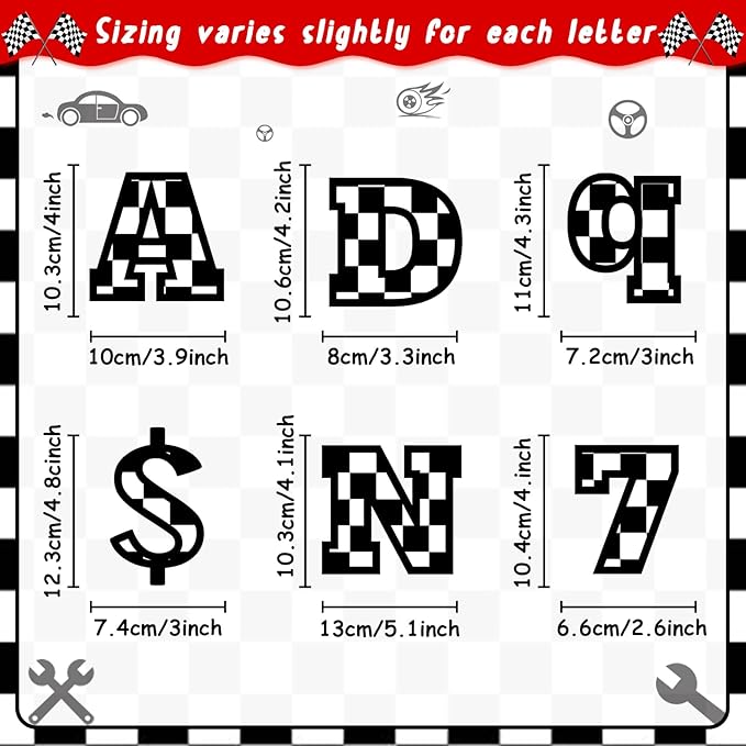260 PCS Bulletin Board Letters for Classroom 4” Letters Combo Pack Set Black Checkered Car Classroom Decorations Alphabet Numbers Symbols Letters for Bulletin Board Cutouts Card for Classroom Decor