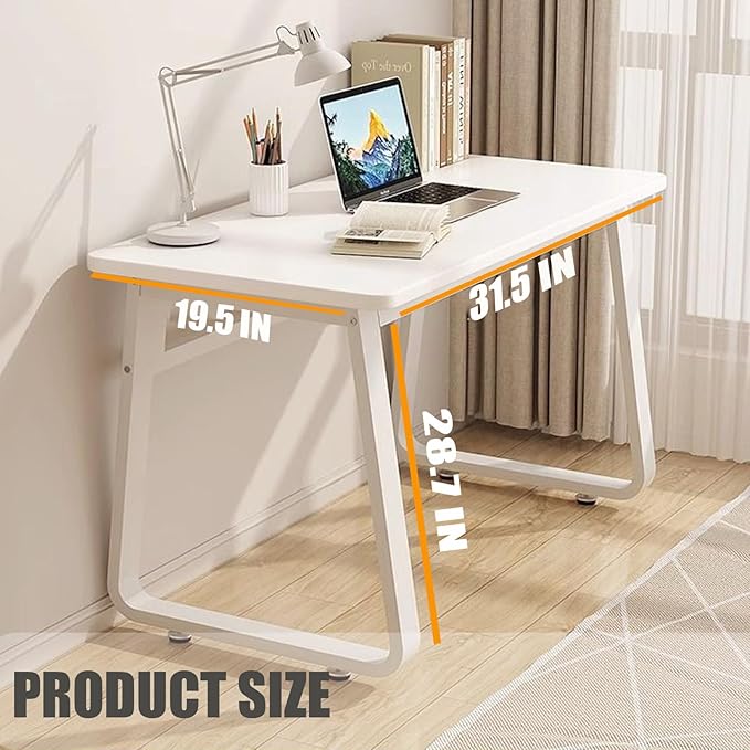 Small Office Computer Desk Writing Desk Waterproof and Scratch-Resistant,Sturdy Study Writing Desk with Wooden Tabletop and Metal Frame for Bedroom