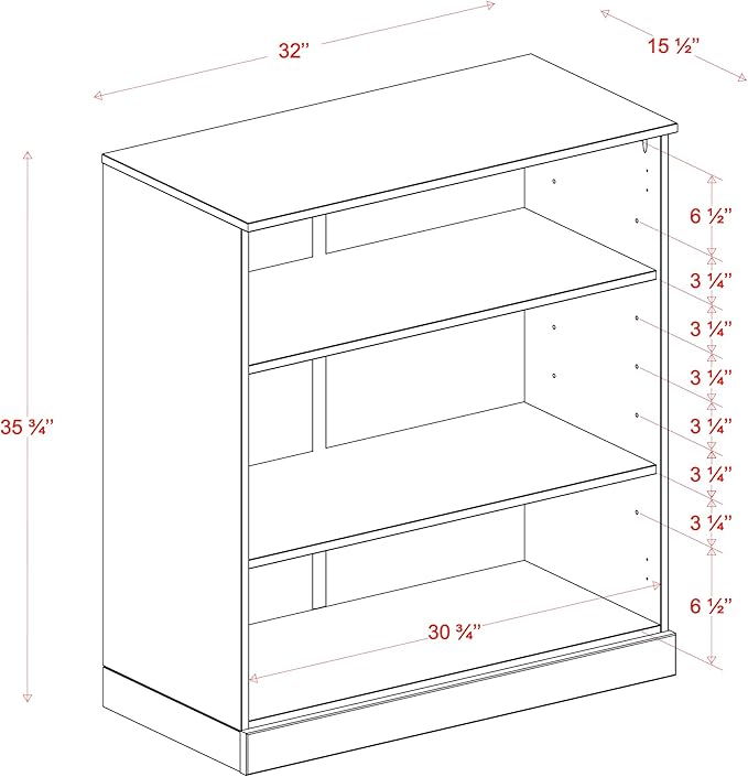 Palace Imports Solid Wood Bookcase - 3 Tier Floor Standing Bookshelf - 36" Short Storage Shelf, 32” Wide - Aqua, Display Furniture for Living Space, Renewable 100% Eco-Friendly Wood, Made in Brazil