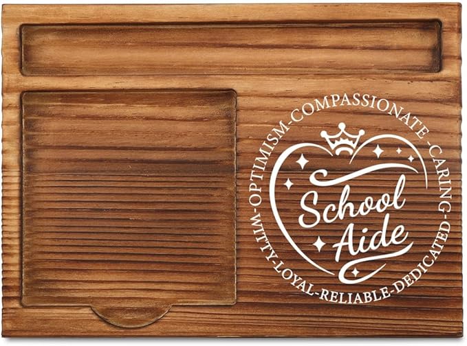 THRXOBN Stylish Desk Organizer for School Aides & Educators - Natural Wood with Slots for Notes, Pens, and Small Office Supplies – Practical and Elegant Workspace Storage Solution,WSH7