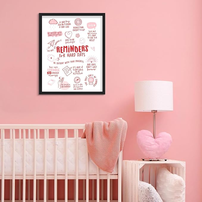 uniro Vintage Wall Art, Reminders for Hard Days, Mental Health Office Decor, Therapy Poster, Positive Affirmations, Calming Corner Wall Art, CBT Home Decor WallArt (8" x 10"-UNFRAMED)