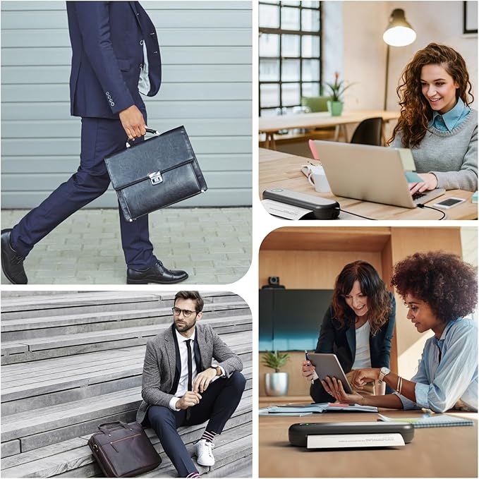 Bisofice A4 Portable Thermal Printer Wireless&USB Connect with Mobile Computer 50mm/56mm/77mm/107mm/210mm/216mm(2in/3in/4in/8in/8.5in) US Letter A5 Paper Size for Office School