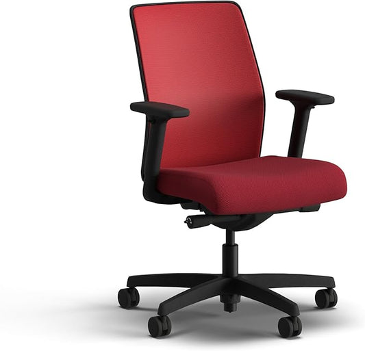 HON Ignition 2.0 Low Back Task Chair, Spectrum Mesh, Advanced Synchro-Tilt Control, Office Chair with Lumbar Support, Height and Width Adjustable Arms, Black Frame, Bullseye