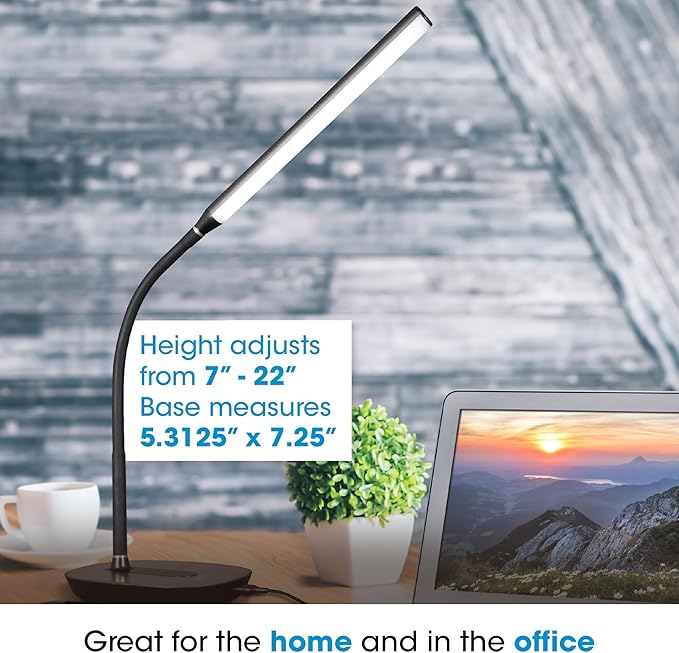 OttLite Wellness Strive LED Desk Lamp, 22", Black (CSN30G5W)