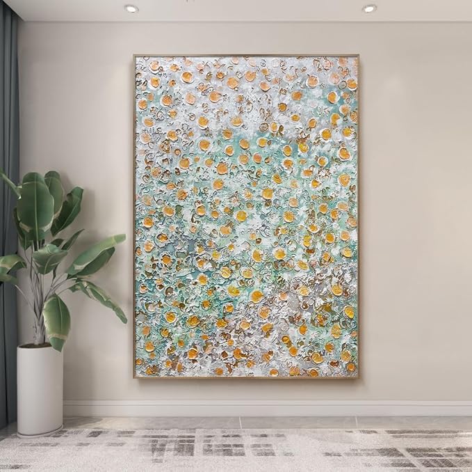 BrightA Green Oil Paintings Grass Canvas Wall Art for Living Room Extra Large Wall Art Large Artwork for Living Room Large Wall Decor for Bedroom Office Wall Decor 27.5"x39.4"