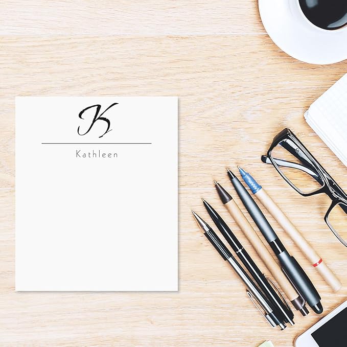 Current Inspirational Initial Personalized Notepad Set – Set of 4, 100-Sheet Pads, Multiple Sizes, Great for Shopping Lists, Grocery Lists and Personalized Gifts