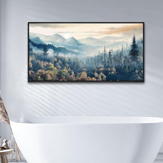 Wapluam Canvas Wall Art, Framed Landscape Forest Trees for Living Room, Bedroom, Office - Ready to Hang
